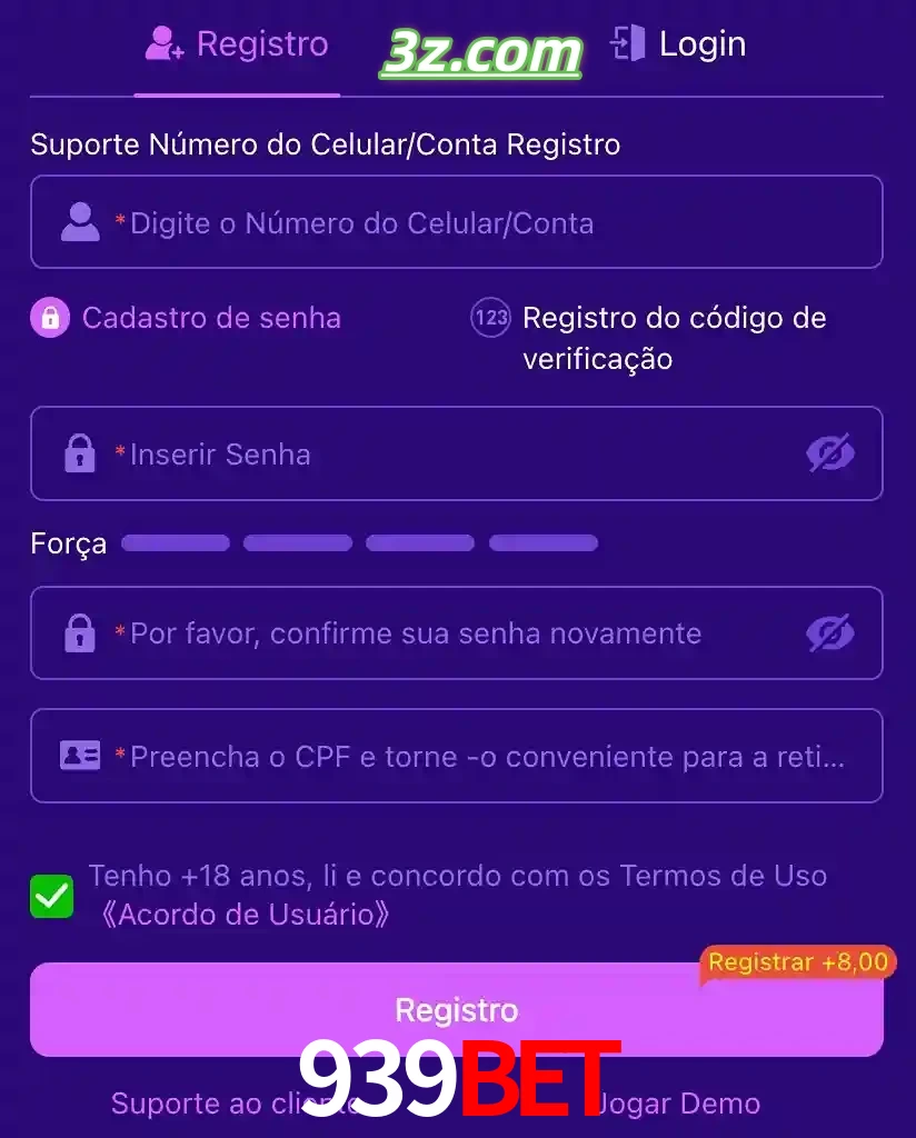 bonus de cadastro imediato